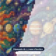 Système solaire psychédélique et ornemental – gros plan des diamants