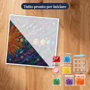 Sistema solare psichedelico con Sole e pianeti – kit pronto per iniziare