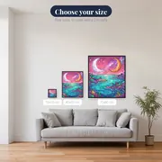 Turquoise Alien Planet Under Two Moons – available sizes