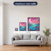 Planète extraterrestre aux deux lunes – tailles disponibles
