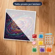 Pianeta ad anelli nella galassia a spirale – kit pronto per iniziare