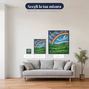 Doppio arcobaleno sulle colline verdi – misure disponibili