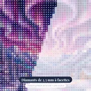 Spirale d'aurore violette sur vallée enneigée – gros plan des diamants