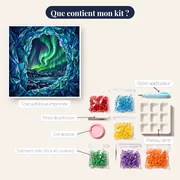 Grotte de glace bleue et aurore verte – contenu du kit