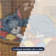 Tom en Jerry slapend in de mand – close-up van de steentjes