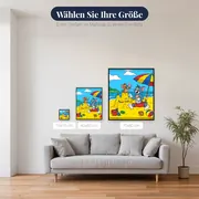 Tom und Jerry im Strandurlaub mit Sandburg – verfügbare Größen