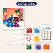 Stitch and Lilo Grinning Beneath Golden Sun – kit contents