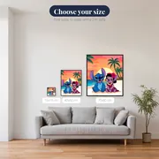 Stitch and Lilo Grinning Beneath Golden Sun – available sizes