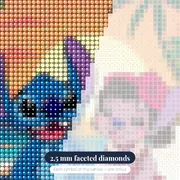 Stitch and Lilo Grinning Beneath Golden Sun – diamond close-up
