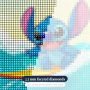 Stitch Riding a Turquoise Wave – diamond close-up