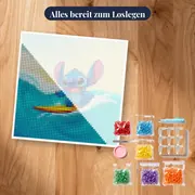 Stitch surft auf türkiser Welle – Set bereit zum Loslegen