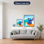Stitch on an Orange Surfboard – available sizes