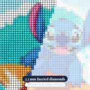 Stitch on an Orange Surfboard – diamond close-up