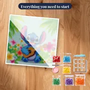 Stitch Playing Ukulele Among Tropical Flowers – kit ready to start