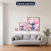 Stitch and Angel Among Hearts and Flowers – available sizes