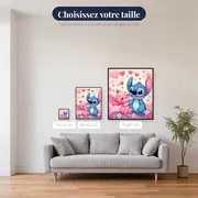 Stitch et Angel, cœurs et fleurs – tailles disponibles