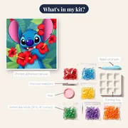 Stitch with Red Hibiscus Flowers – kit contents