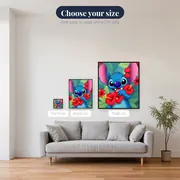 Stitch with Red Hibiscus Flowers – available sizes