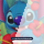 Stitch with Red Hibiscus Flowers – diamond close-up