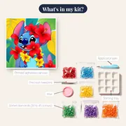 Stitch with Red Hibiscus Flower Lei – kit contents