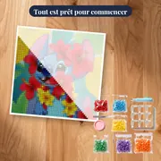 Stitch au collier d'hibiscus rouges – kit prêt à commencer