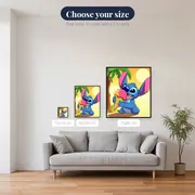 Stitch Enjoying a Triple Scoop Ice Cream – available sizes