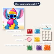 Stitch savourant un énorme cornet de glace – contenu du kit