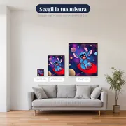 Stitch sorridente nell'abitacolo trasparente – misure disponibili