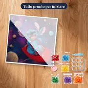 Stitch sorridente nell'abitacolo trasparente – kit pronto per iniziare