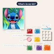 Smiling Stitch Portrait with Tropical Leaves – kit contents