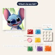 Stitch Smiling Portrait with Palm Leaves – kit contents