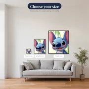 Stitch Smiling Portrait with Palm Leaves – available sizes