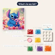 Stitch Cradling Sleepy Scrump in Soft Bokeh – kit contents
