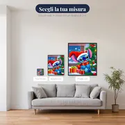 Stitch con cappello rosso e regali – misure disponibili