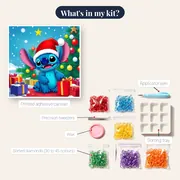 Stitch in Santa Hat Decorating Christmas Tree – kit contents