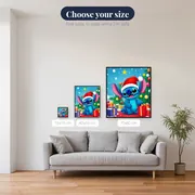 Stitch in Santa Hat Decorating Christmas Tree – available sizes