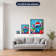 Stitch addobba l'albero con cappello rosso – misure disponibili