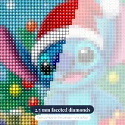 Stitch in Santa Hat Decorating Christmas Tree – diamond close-up