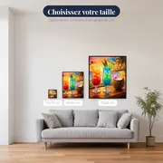 Cocktails tropicaux au coucher du soleil – tailles disponibles