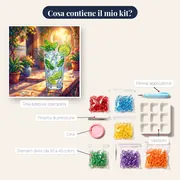 Mojito fresco su terrazza assolata – contenuto del kit