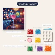 Pink Cosmopolitan at the Velvet Bar – kit contents