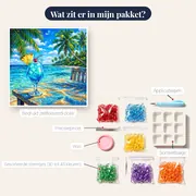 Blauwe Cocktail met Ananas en Kers – inhoud van het pakket