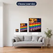 Rainbow Layers on a Dark Bar – available sizes