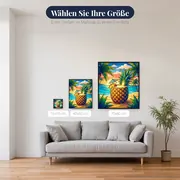 Ananas-Cocktail am Palmenstrand – verfügbare Größen
