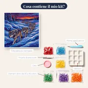 Branco di Lupi nella Neve al Crepuscolo – contenuto del kit