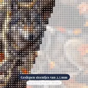 Wolvin met welpen tussen herfstbladeren – close-up van de steentjes