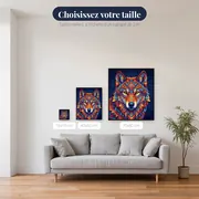Loup Mandala aux Couleurs Éclatantes – tailles disponibles