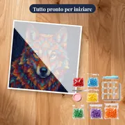 Lupo Mandala Geometrico – kit pronto per iniziare
