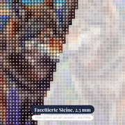 Zwei Wölfe im violetten Blumenfeld – Nahaufnahme der Steine