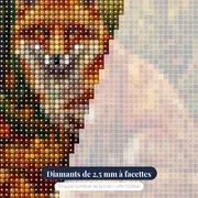 Renard roux dans les feuilles d'automne – gros plan des diamants